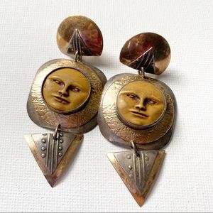 Sterling moon earrings ooak
